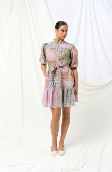 Stella Dress - Muti Floral Geometric Print - et seQ fashion