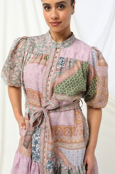 Stella Dress - Muti Floral Geometric Print - et seQ fashion