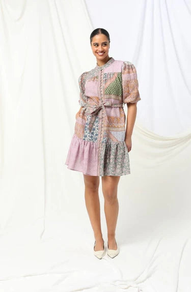 Stella Dress - Muti Floral Geometric Print - et seQ fashion