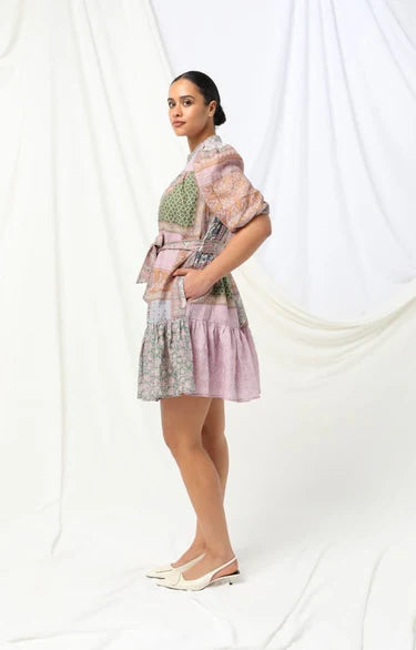 Stella Dress - Muti Floral Geometric Print - et seQ fashion
