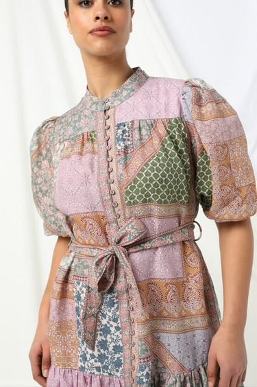 Stella Dress - Muti Floral Geometric Print - et seQ fashion