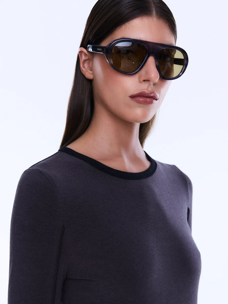 Jade Long Sleeve Top - Charcoal - et seQ fashion