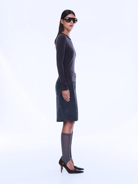 Jade Long Sleeve Top - Charcoal - et seQ fashion
