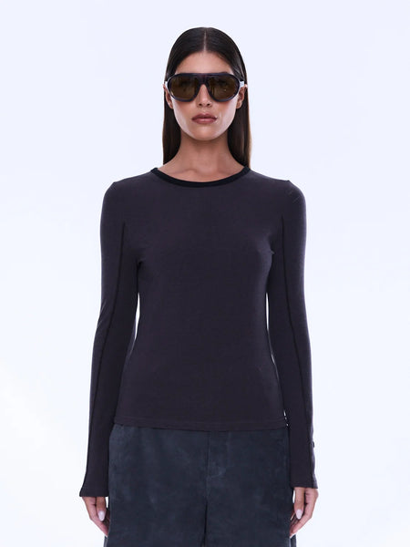 Jade Long Sleeve Top - Charcoal - et seQ fashion