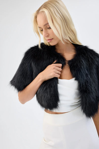 Love A Fur Bolero - Black - et seQ fashion