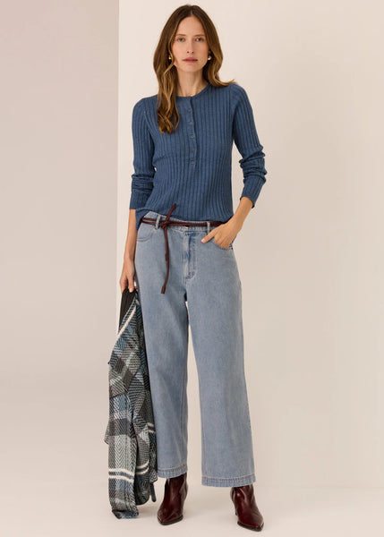 Tate Henley Knit - Blue - et seQ fashion