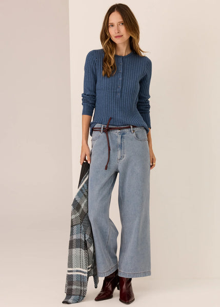 Tate Henley Knit - Blue - et seQ fashion