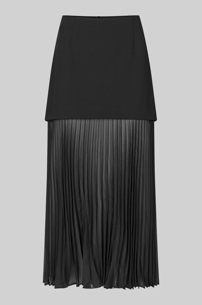 Koa Sheer Pleat Skirt - Black - et seQ fashion