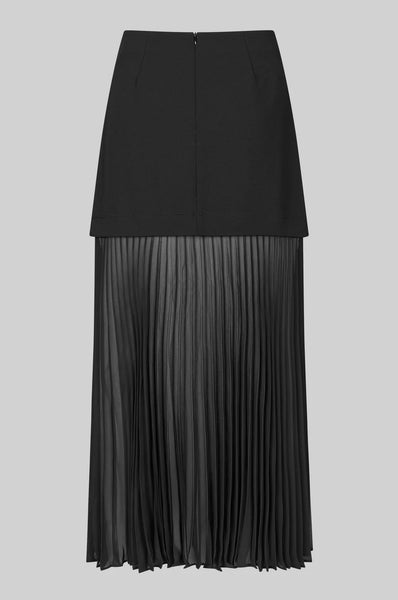 Koa Sheer Pleat Skirt - Black - et seQ fashion