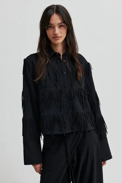 Dancing Fringe Shirt - Black - et seQ fashion