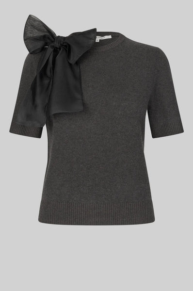 Leara Knit Bow Detail - Black Sand - et seQ fashion