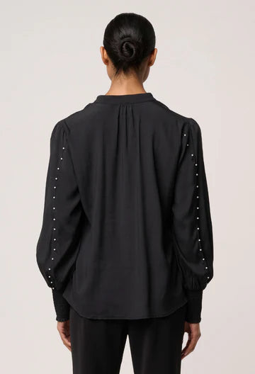 Marcela Pearl Embellished Shirt - Black - et seQ fashion