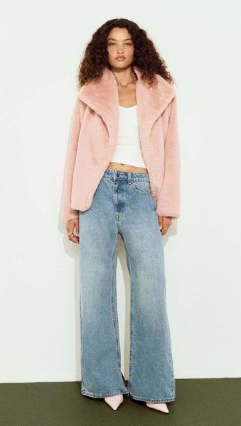 Sigrid Faux Fur Coat - Dusty Pink - PRE ORDER