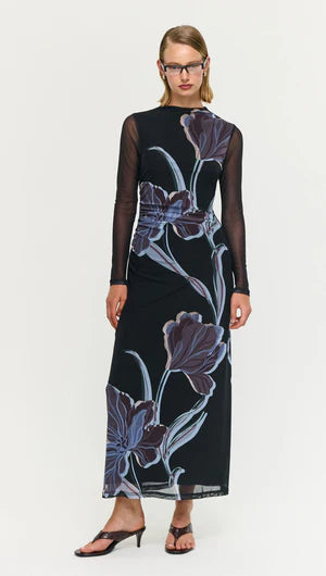 Stas Mesh Dress - Midnight Floral