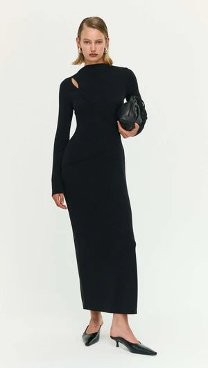 Alexi Assym Detail Midi Dress - Black