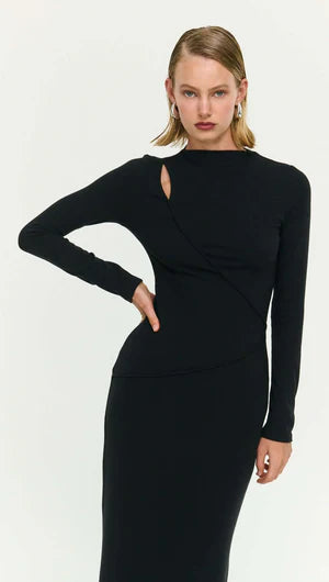 Alexi Assym Detail Midi Dress - Black