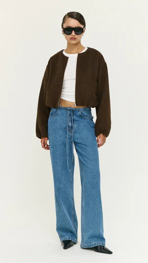Alaric Cropped Jacket - Chocolate