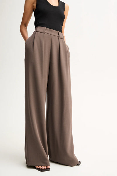 Fleur Tailored Wide Leg Pant - Taupe