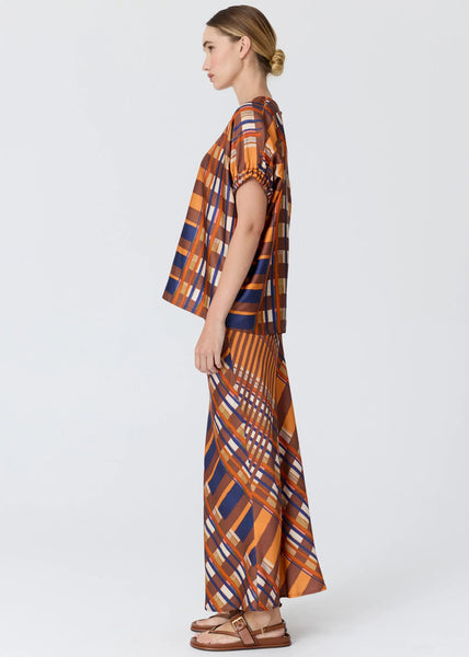 Lattice Top - Amber Check