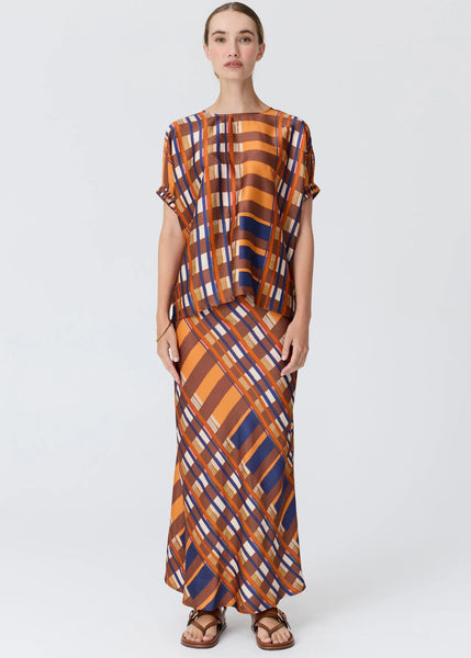 Lattice Top - Amber Check