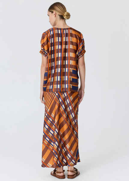 Lattice Top - Amber Check