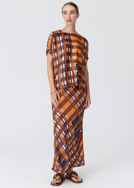 Lattice Top - Amber Check