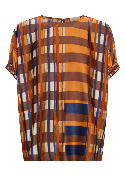 Lattice Top - Amber Check