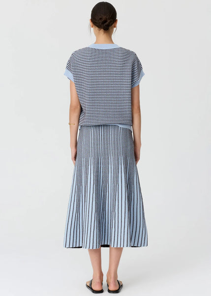 Evlyn Knit Top - Blue/Chocolate