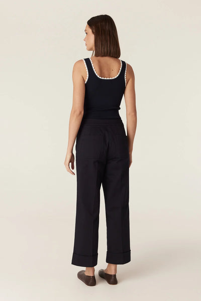Crepe Knit Tank - Navy
