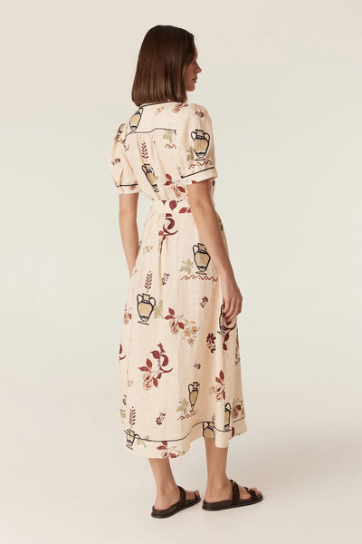 Avondale Linen Dress - Rustic Garden Print