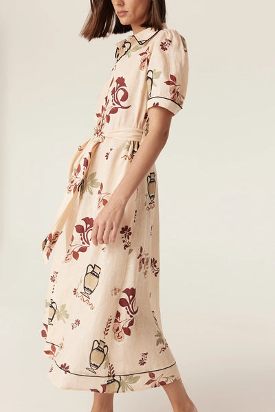 Avondale Linen Dress - Rustic Garden Print