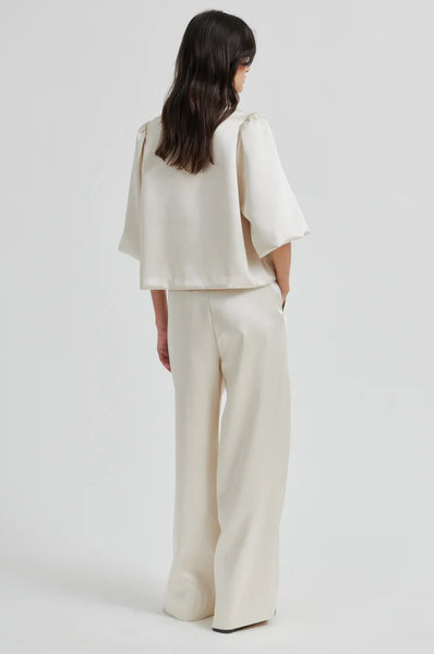 Perlla Satin Trousers - Soft Beige