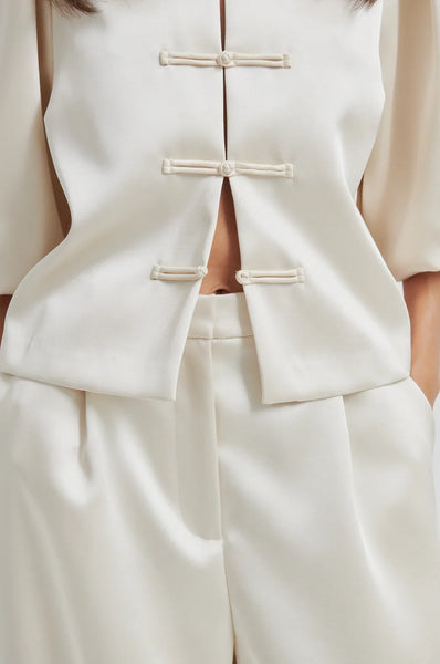 Perlla Satin Trousers - Soft Beige