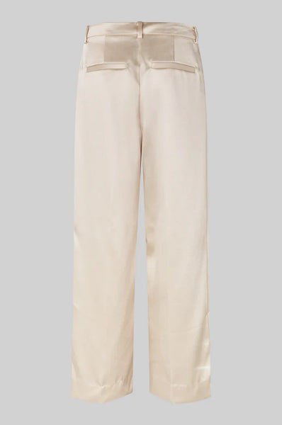 Perlla Satin Trousers - Soft Beige