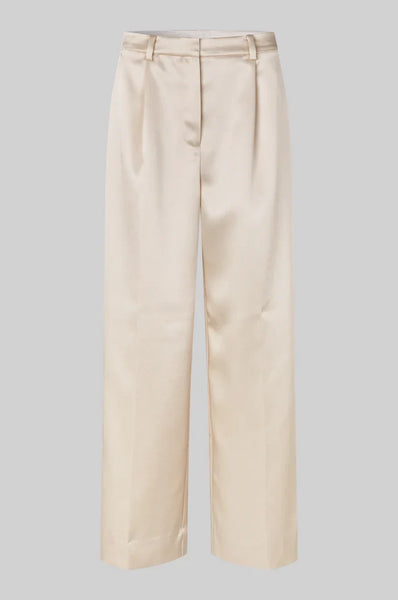 Perlla Satin Trousers - Soft Beige