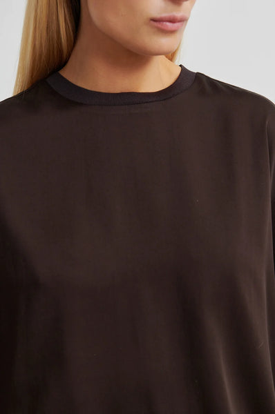 Samanta Short Sleeve Blouse - Chocolate Torte