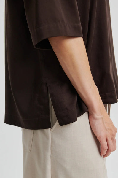 Samanta Short Sleeve Blouse - Chocolate Torte