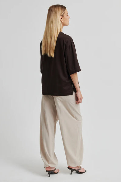 Samanta Short Sleeve Blouse - Chocolate Torte
