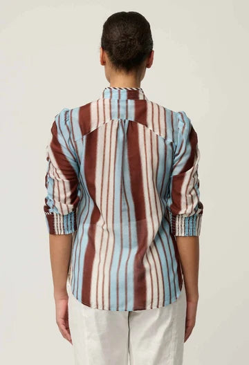 Calantha Cotton Silk Shirt - Iridescent Stripe