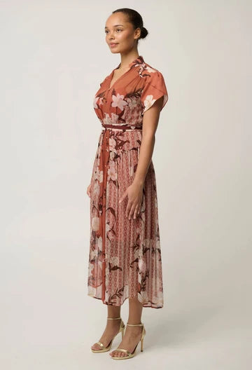 Perla Sheer Viscose Print dress - Amber Vine