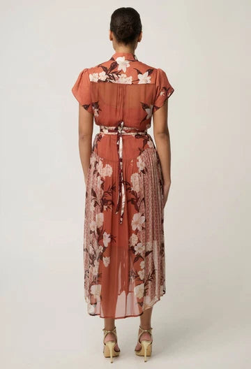 Perla Sheer Viscose Print dress - Amber Vine