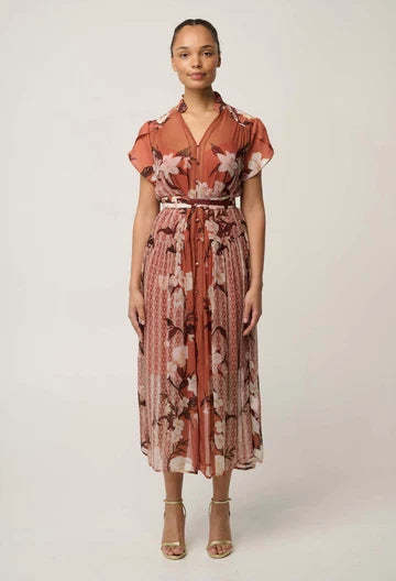 Perla Sheer Viscose Print dress - Amber Vine