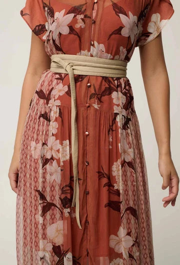 Perla Sheer Viscose Print dress - Amber Vine