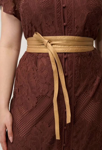 Solene Cotton Blend Lace Dress - Rosewood