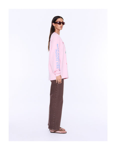 Hailey Long Sleeve Cuffed Tee - Blush Pink - PRE ORDER