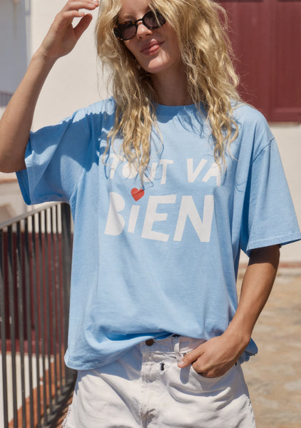 Tout Va Bien Boyfriend Tee - Blue