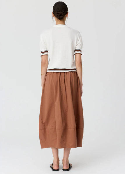 Dahlia Knit Polo - White/Toffee