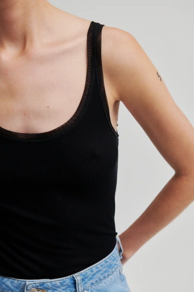 Emilia Scoop Neck Tank - Black