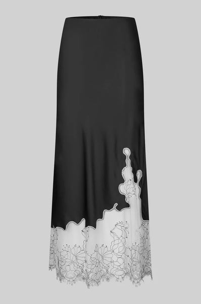 Wila Lace Hem Skirt - Black