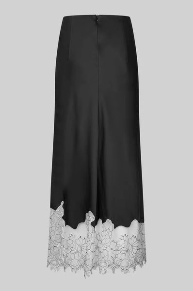 Wila Lace Hem Skirt - Black